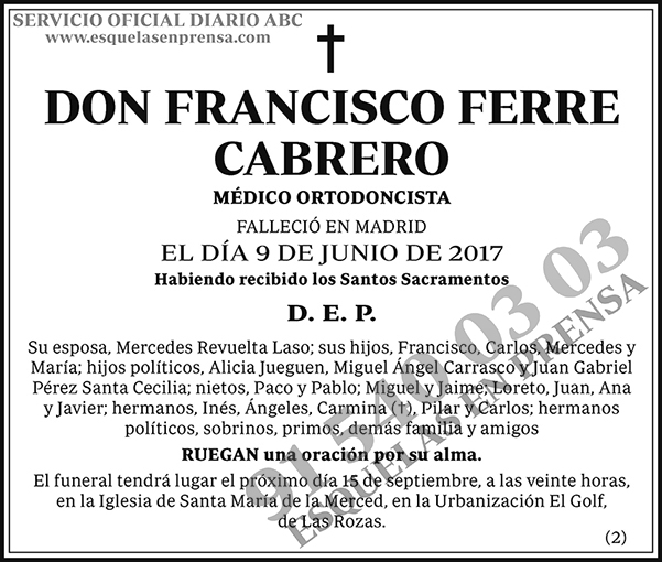 Francisco Ferre Cabrero